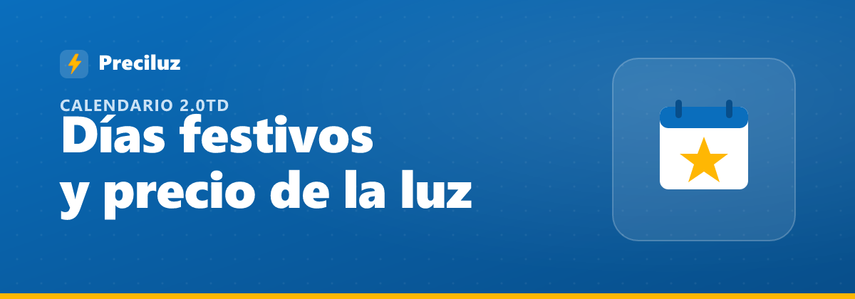 Calendario con una estrella en los días festivos en que la luz es más barata