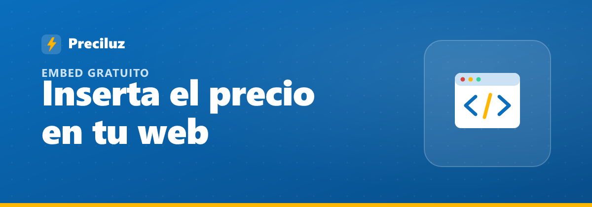 Ventana de código del widget gratuito del precio de la luz