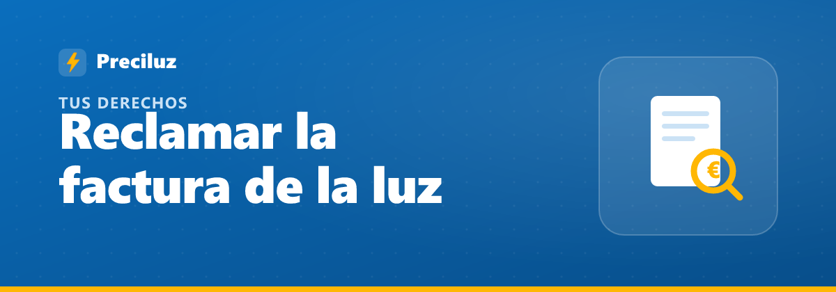 Factura de la luz con lupa y símbolo de euro: cómo reclamar errores